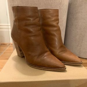 Lucky Brand Brown Leather Heeled Booties